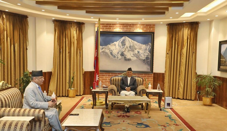 राष्ट्रपति पौडेल र प्रधानमन्त्री दाहालबीच भेटवार्ता