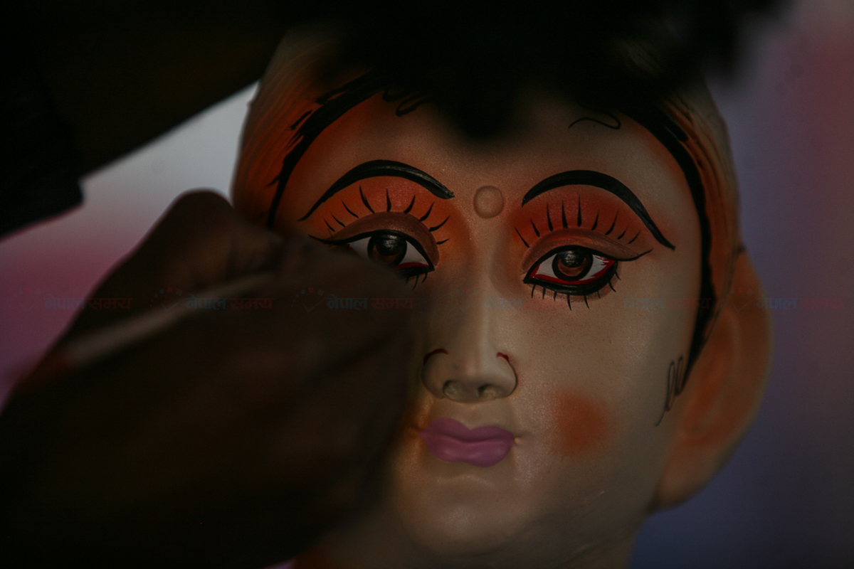नवदुर्गाको मूर्ति निर्माण धमाधम (फोटो फिचर)