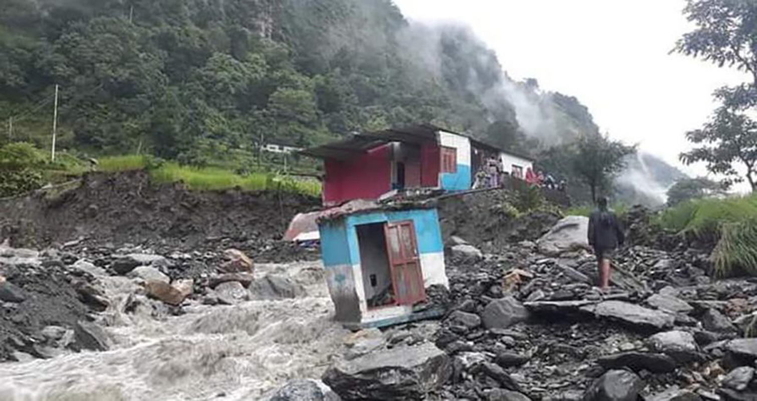 म्याग्दीमा बाढीले एक घर बगायो, ३३ घर उच्च जोखिममा